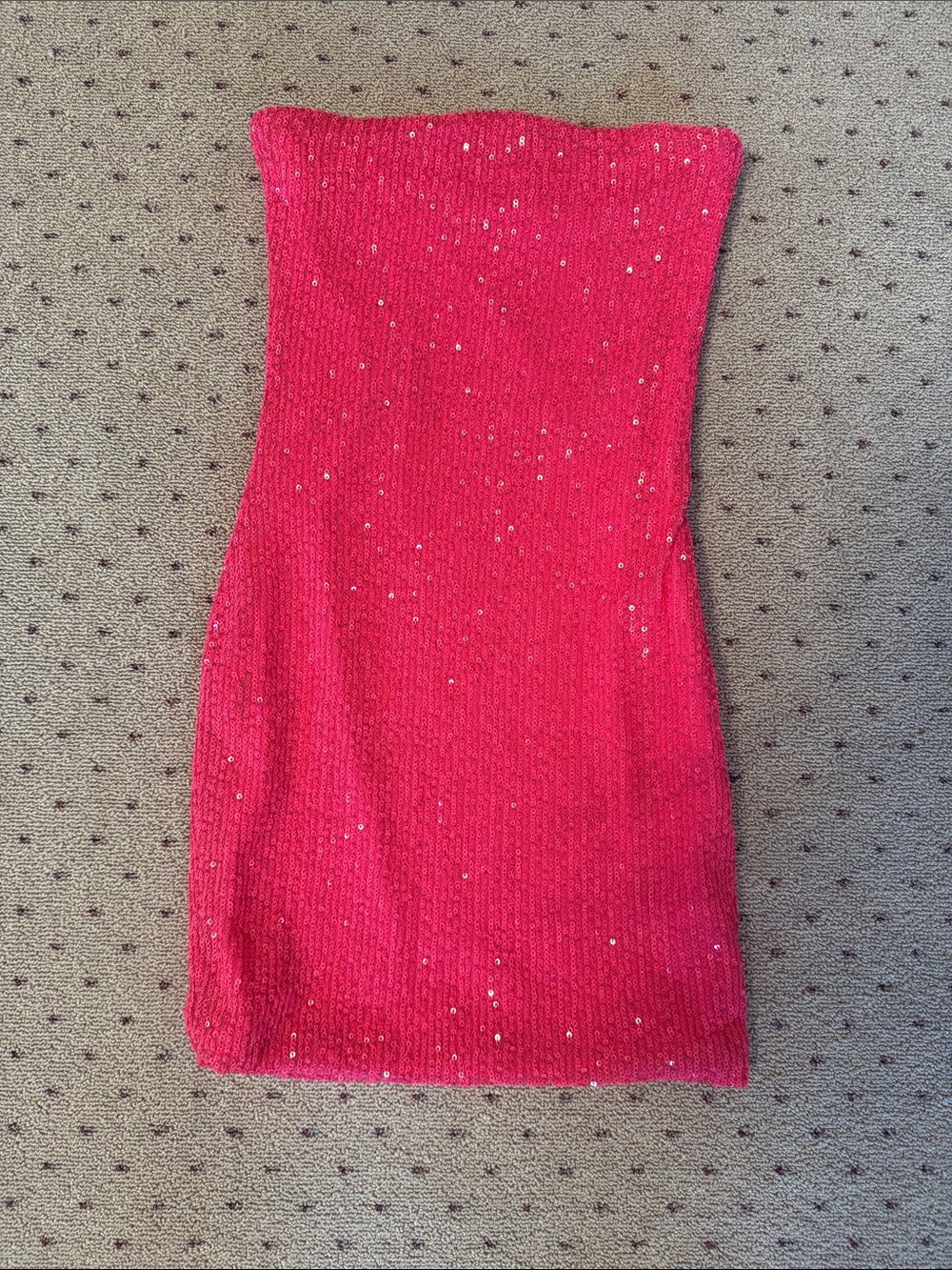 Katie J NYC Hot Pink Strapless Sequin Dress